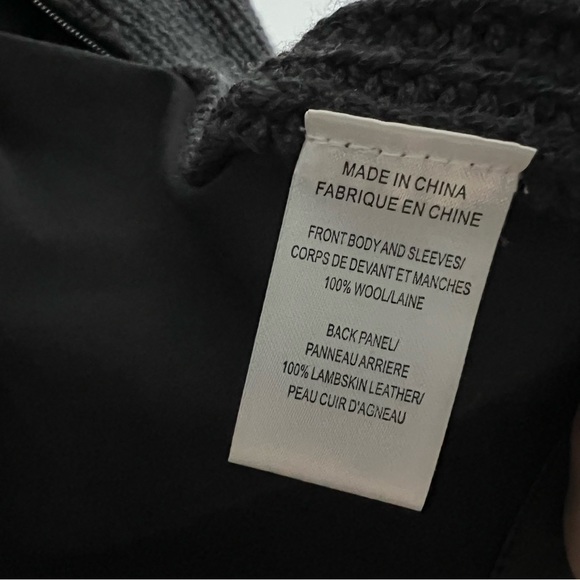 Theory Zip Up Wool and Leather Lambskin Sweater - Picture 8 of 9